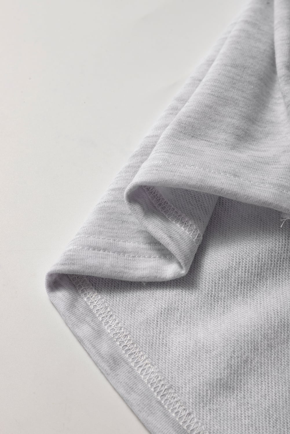 Light Grey French Terry Drawstring Elastic Waistband Mini Skort with Pockets