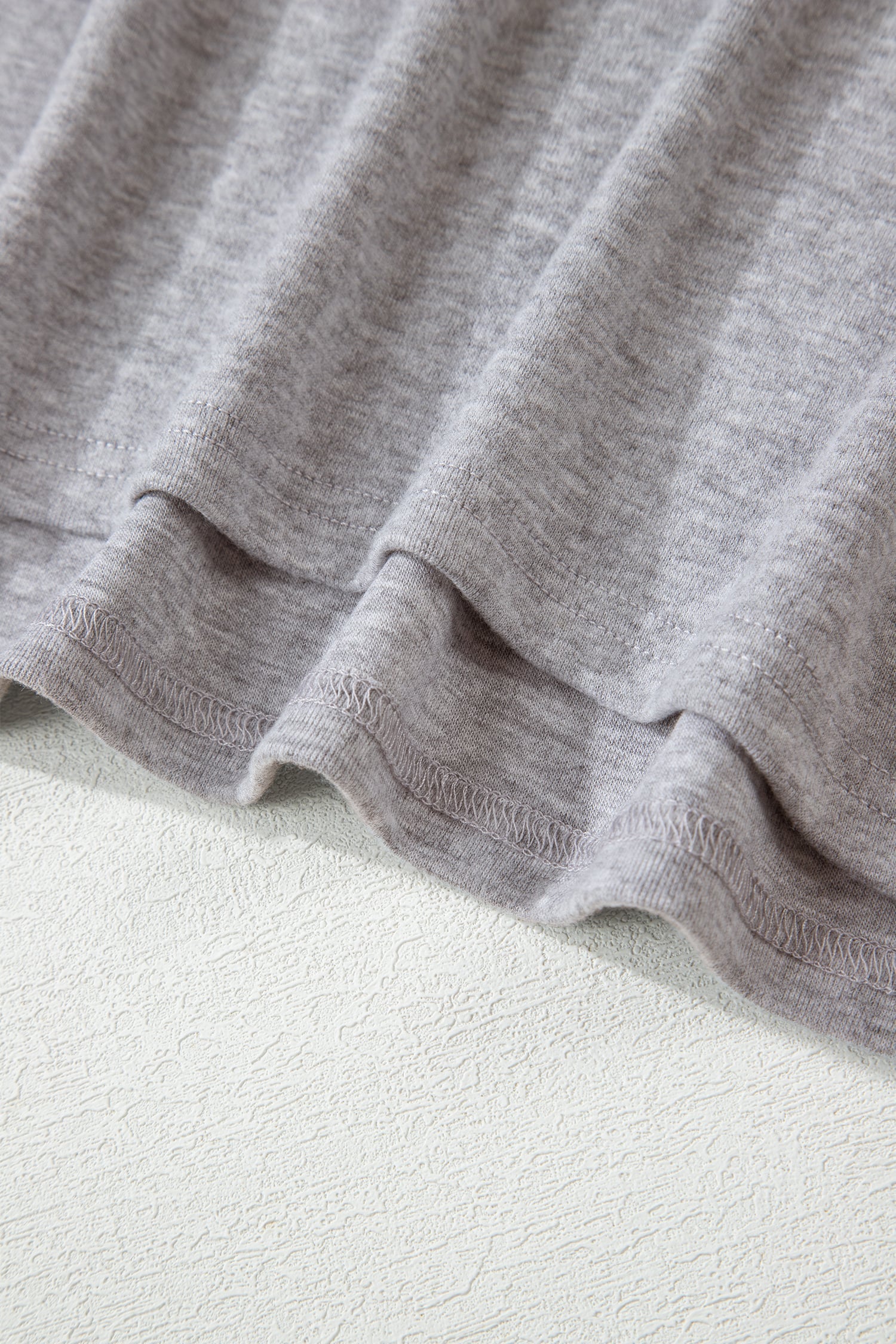 Light Grey Granny Square Crochet Detail Loose T Shirt