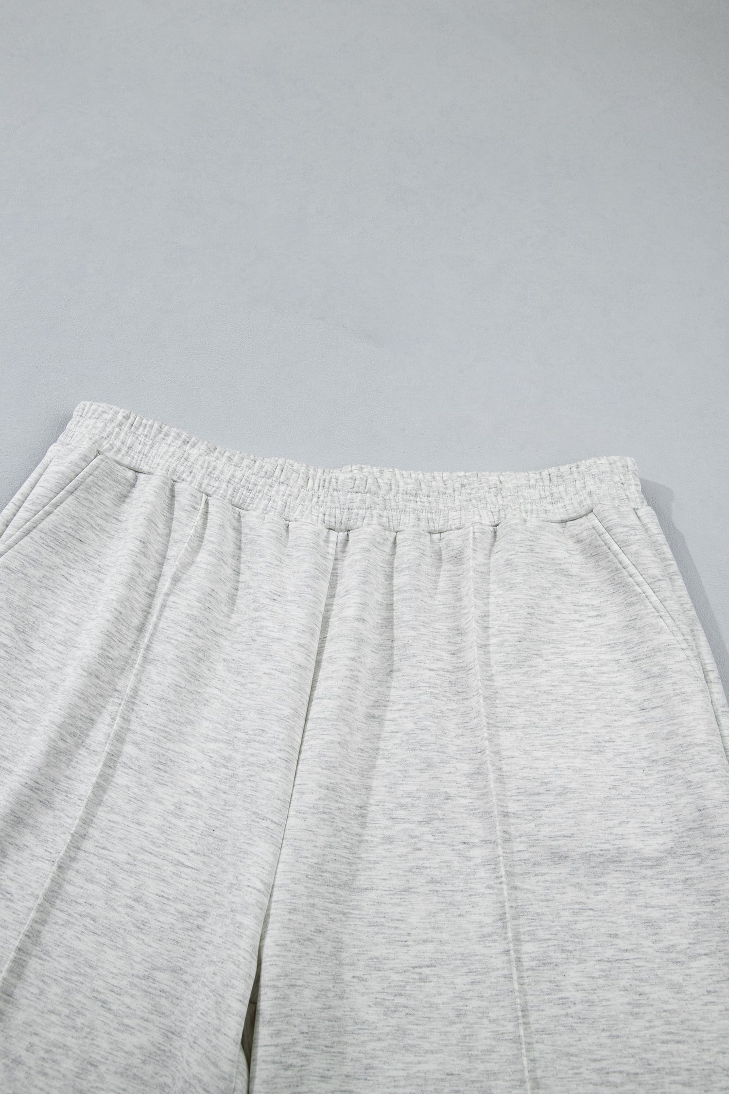 Light Grey Half Zip Polo Tee Loose Pants Plus Size 2pcs Outfit