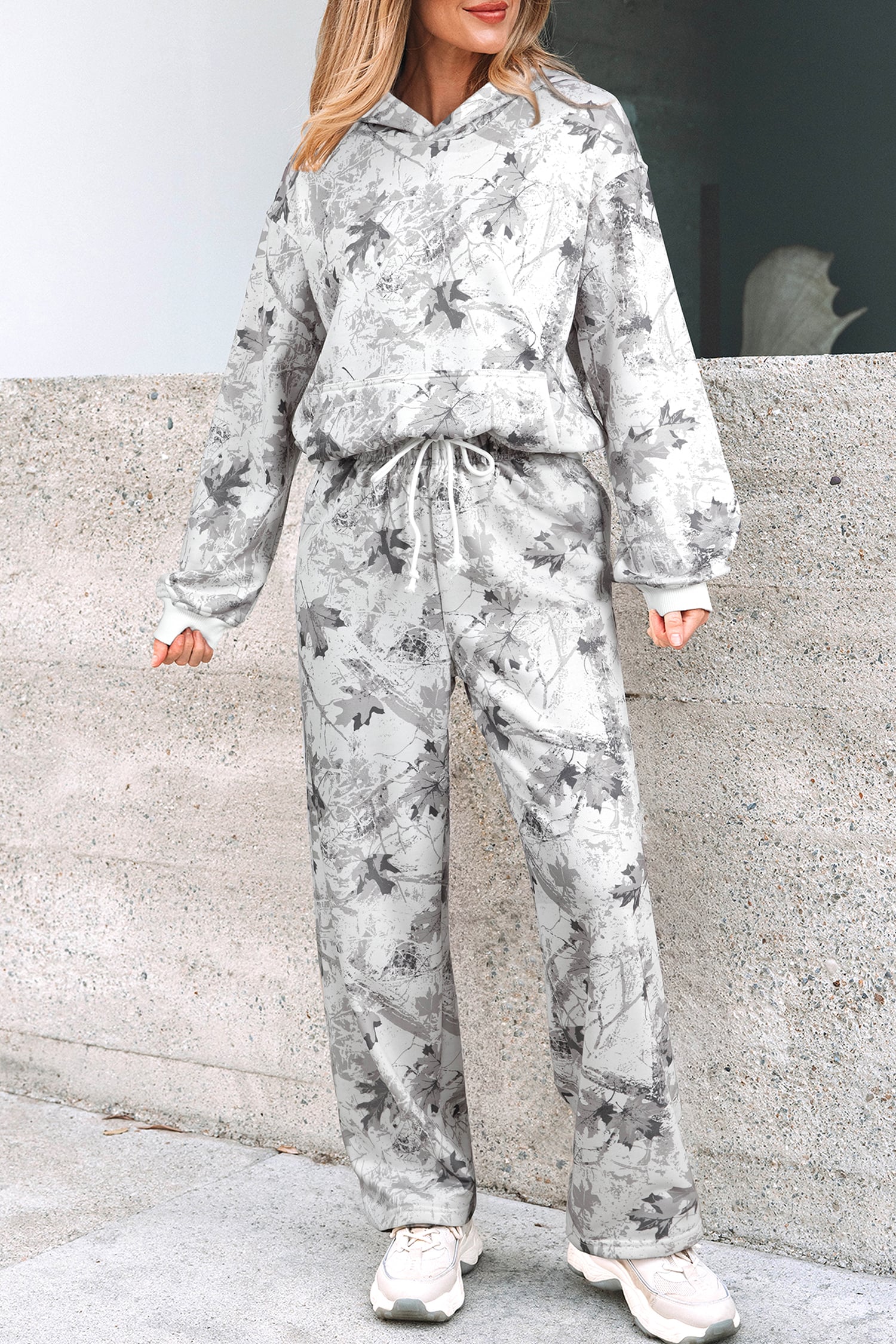 Light Grey Light Woodland Camo Classic Hoodie and Sweatpants Set