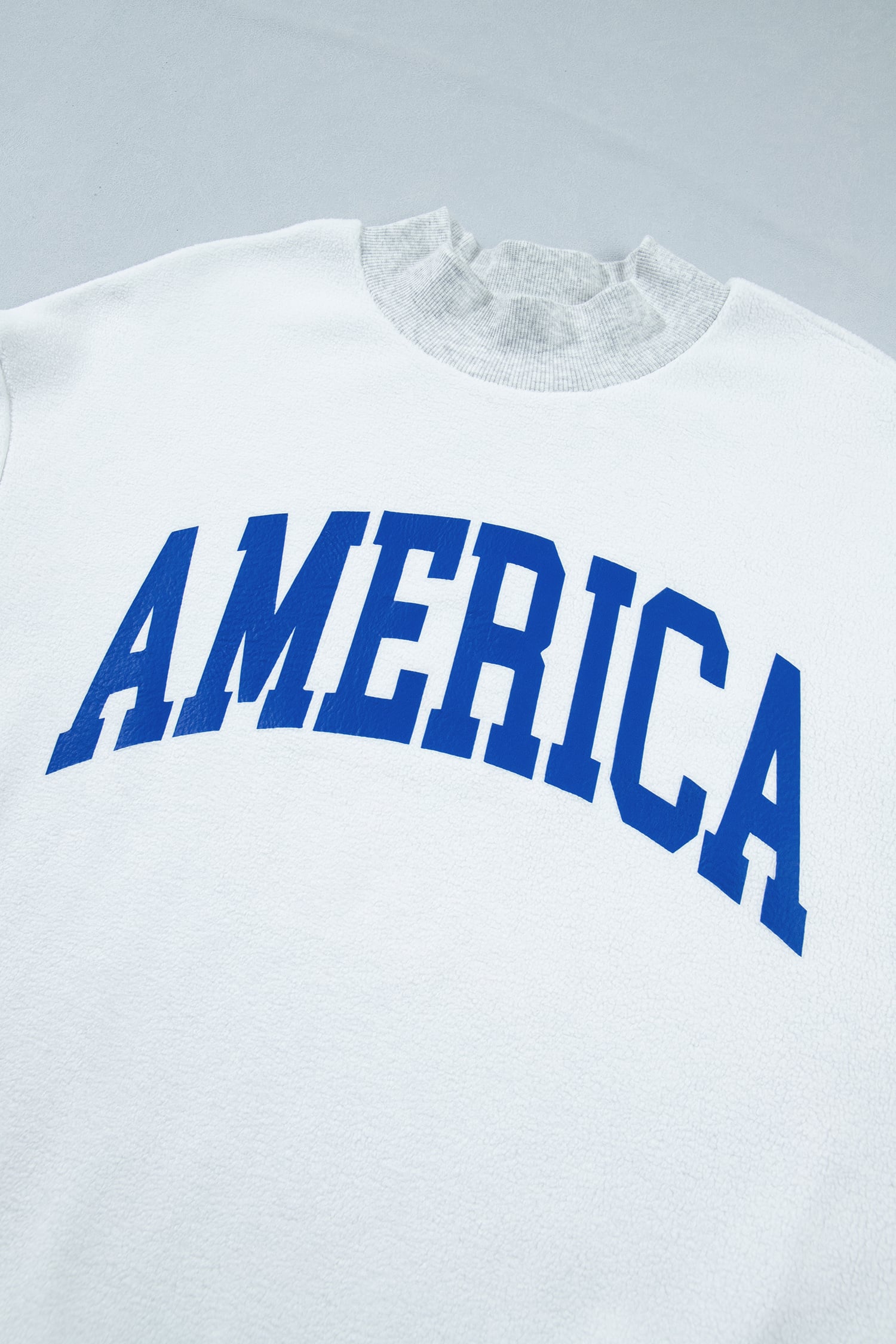 Light Grey Mock Neck Reversible USA/America Graphic Sweatshirt