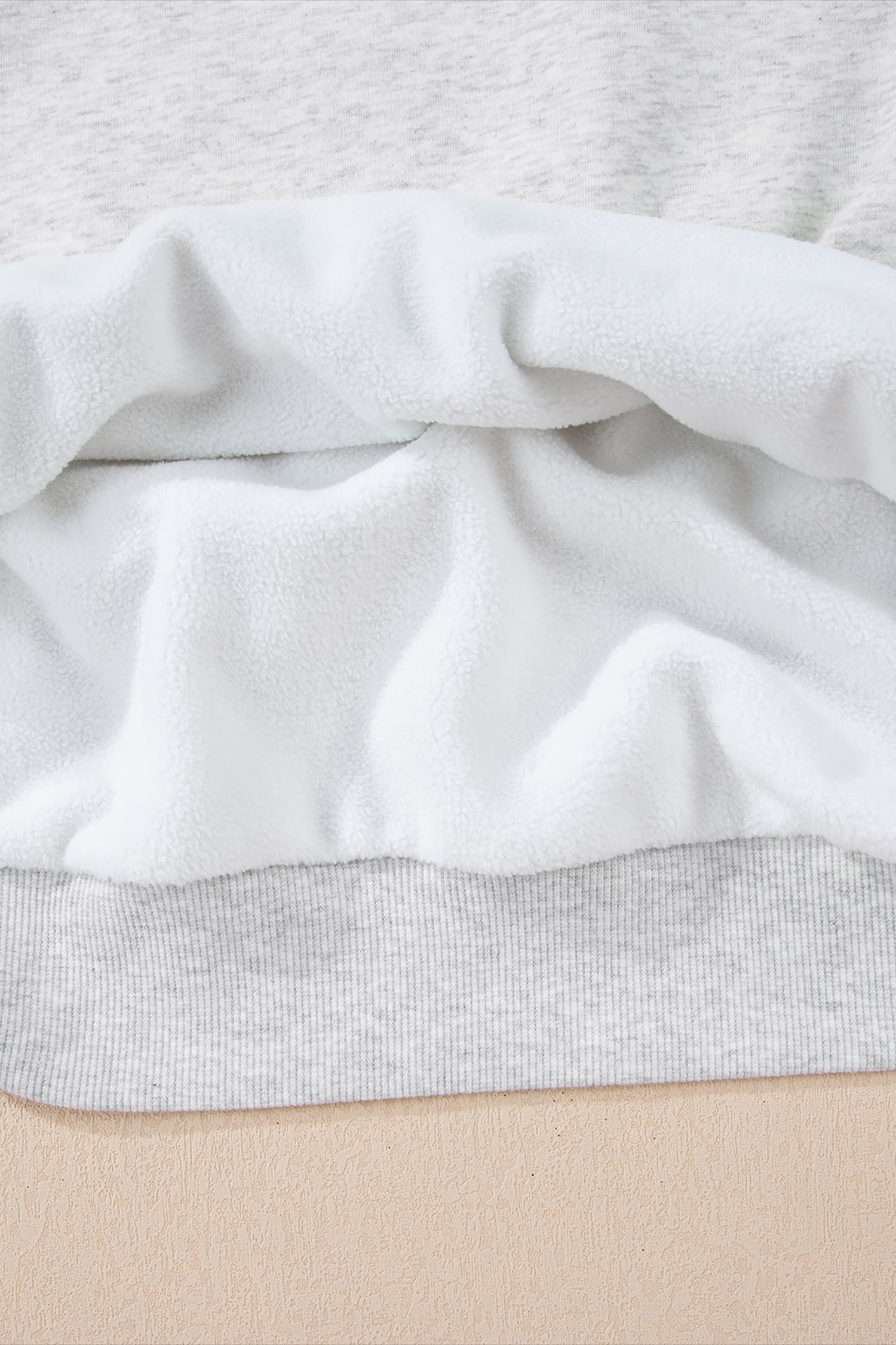 Light Grey Oversize Drop Shoulder Reversible Mock Neck Sweatshirt