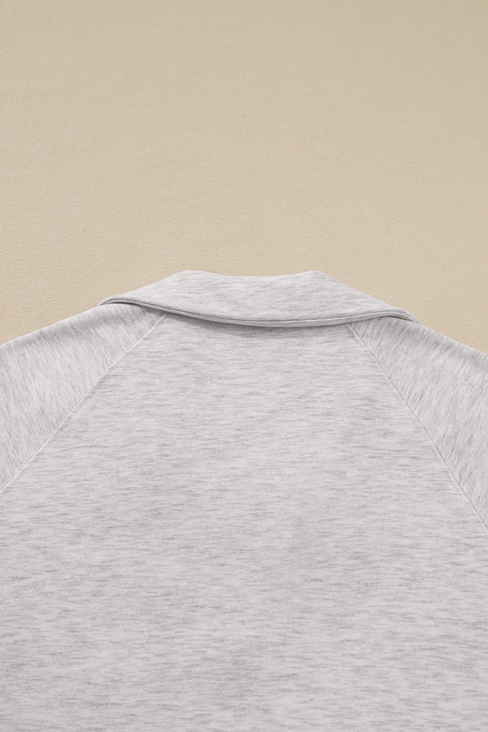 Light Grey Polo Collar V Neck Pullover and Drawstring Sweatpants Set