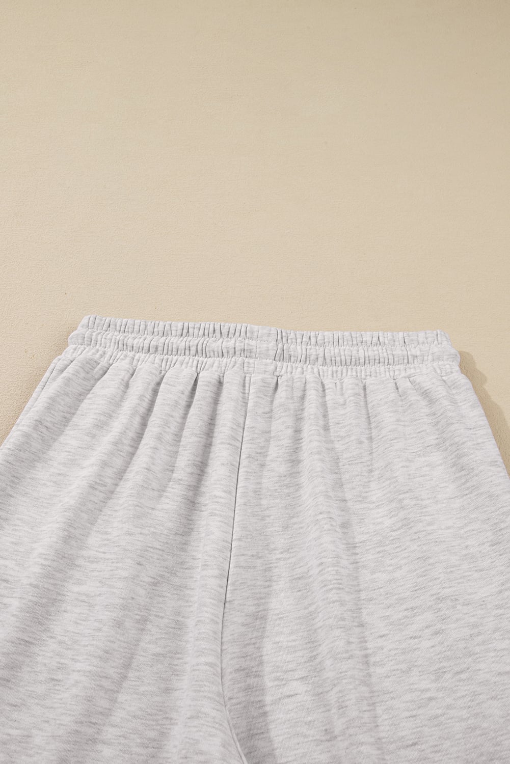 Light Grey Polo Collar V Neck Pullover and Drawstring Sweatpants Set