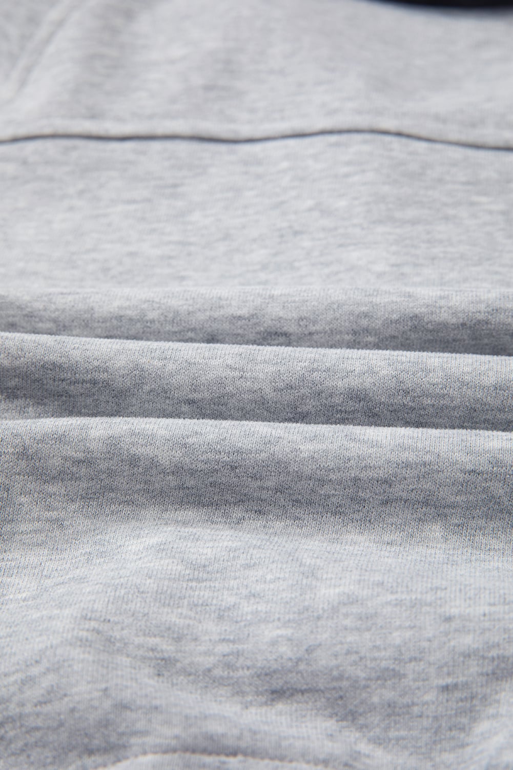 Light Grey Quarter Zip Stand Neck Kangaroo Pocket Sweatshirt