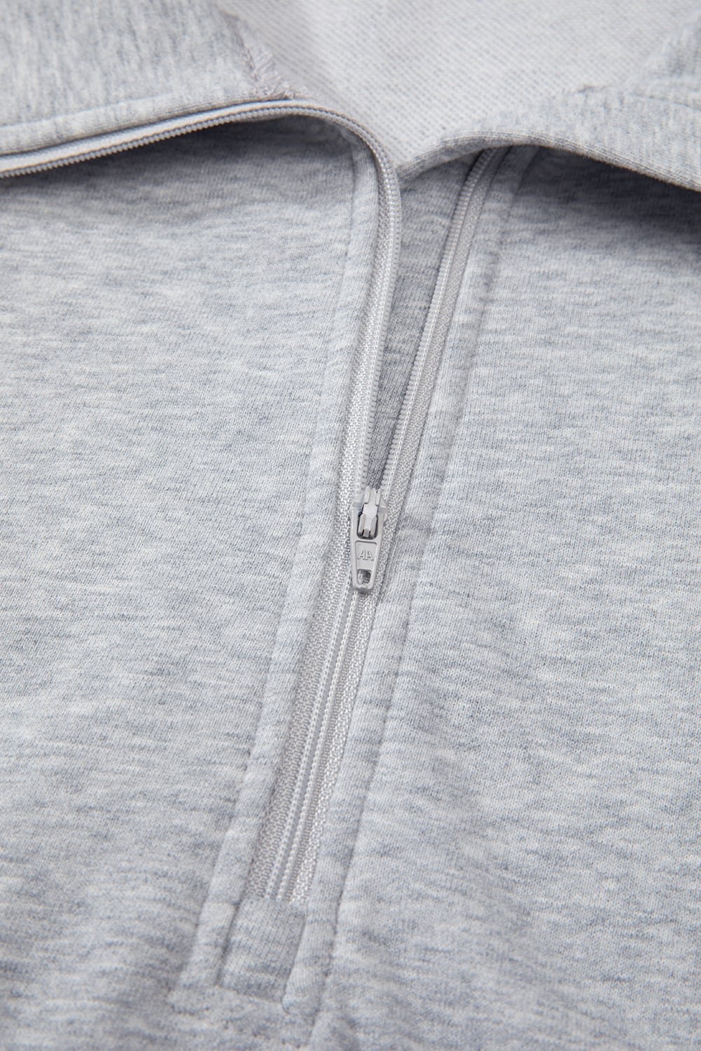 Light Grey Quarter Zip Stand Neck Kangaroo Pocket Sweatshirt