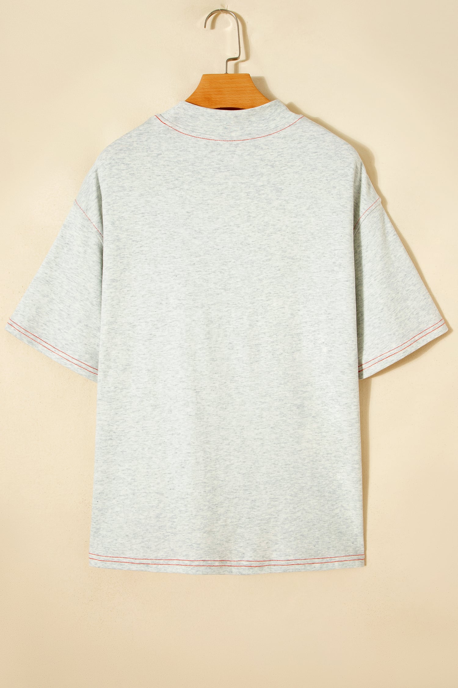 Light Grey Reversible Contrast-Stitched T-Shirt