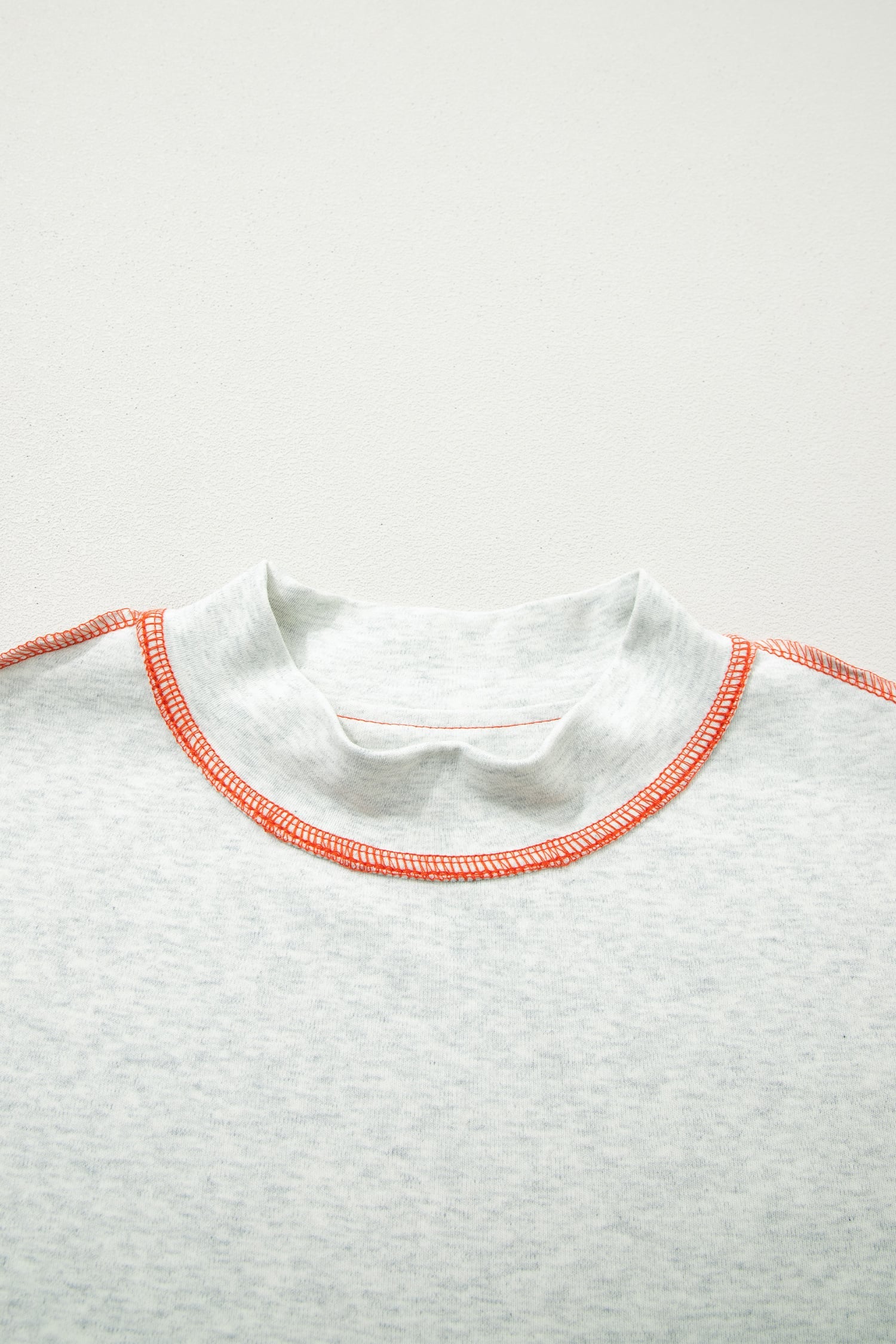 Light Grey Reversible Contrast-Stitched T-Shirt