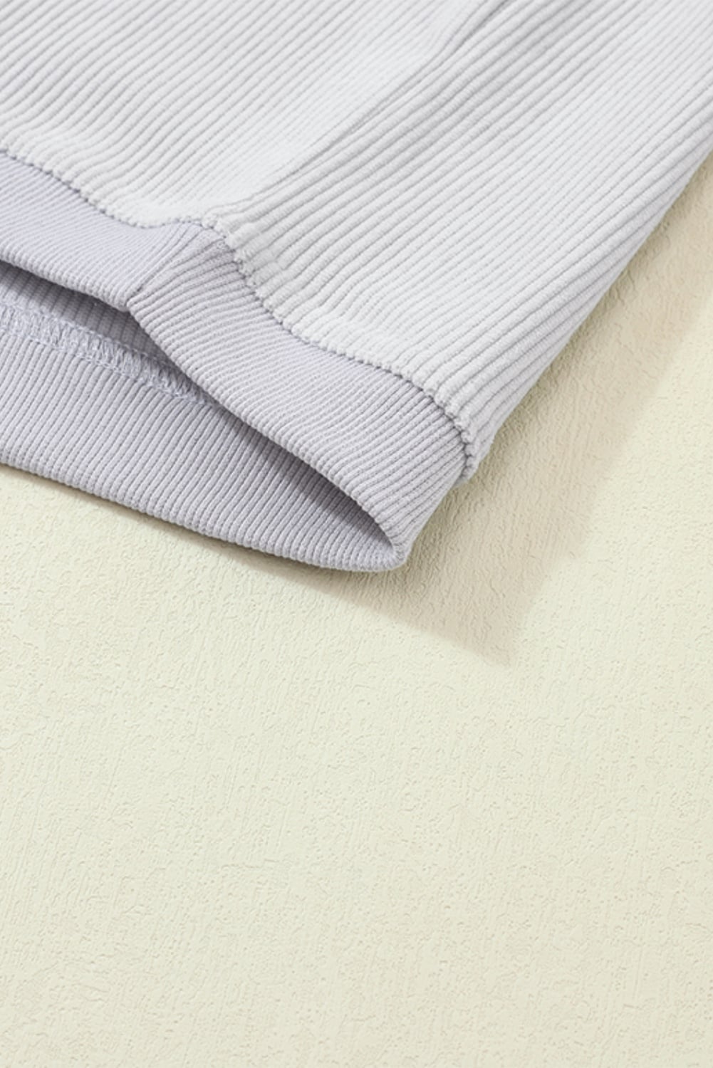 Light Grey Ribbed Corduroy Oversized Sweatshirt