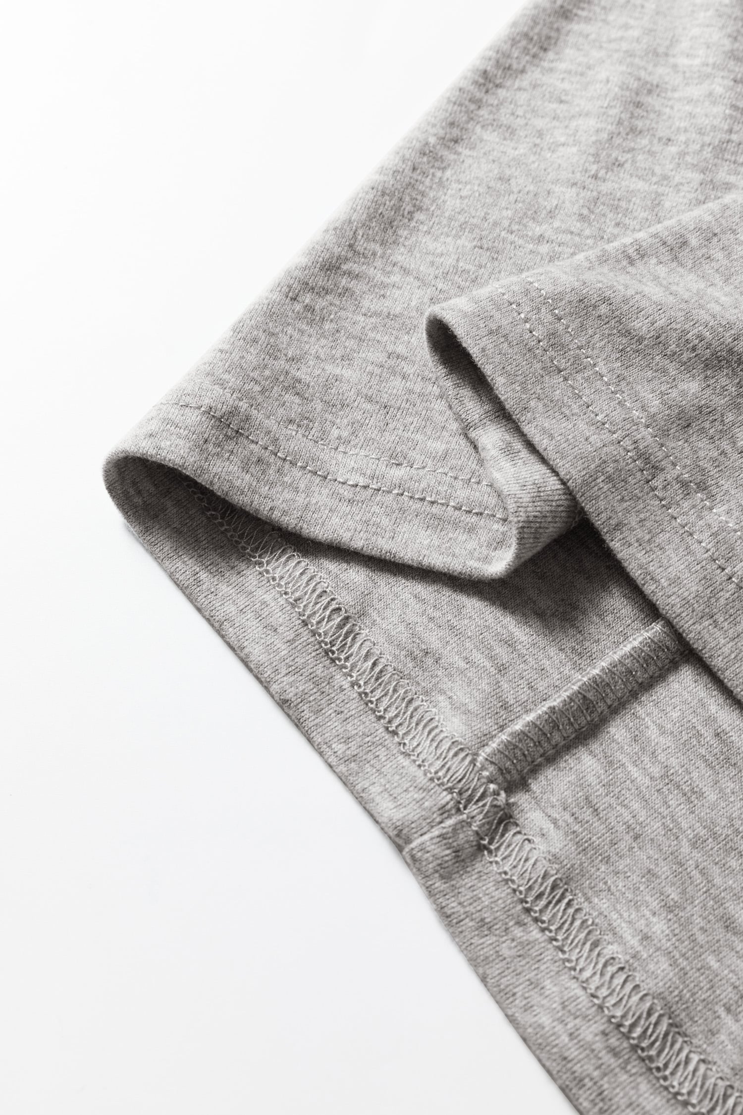 Light Grey Solid Color Extended Cuffs Long Sleeve Top