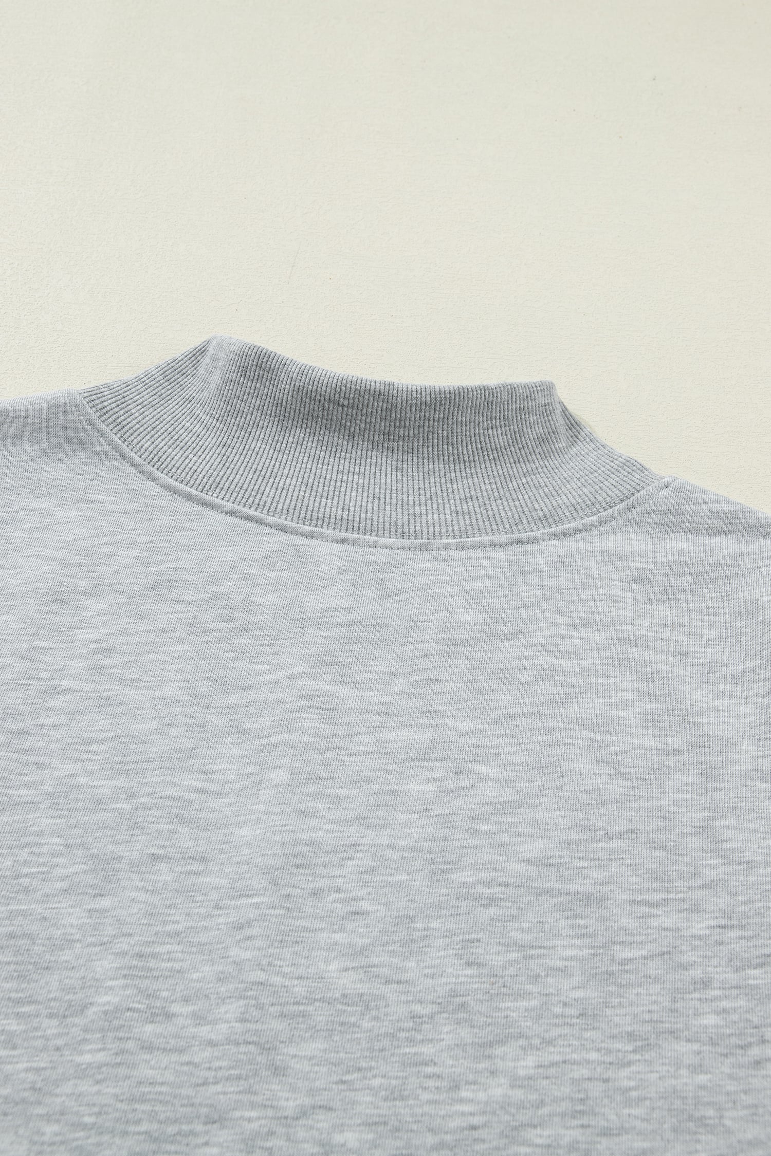 Light Grey Solid Color High Neck Cap Sleeve Loose Top