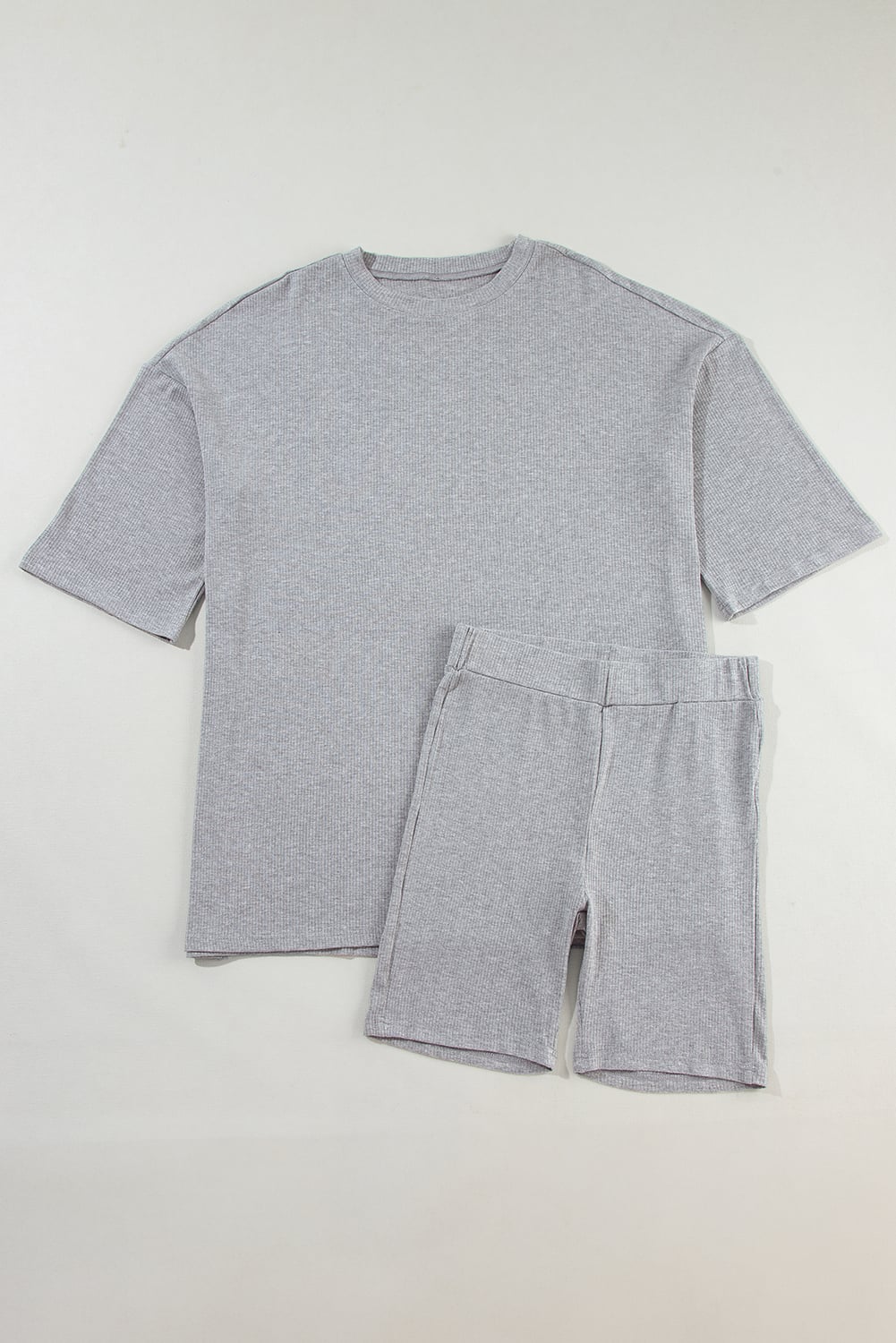 Light Grey Solid Color Loose Tunic Top Loungewear