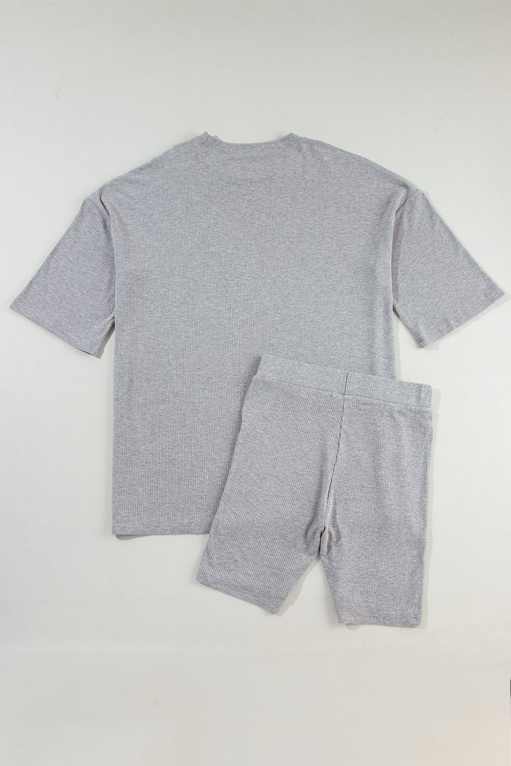 Light Grey Solid Color Loose Tunic Top Loungewear