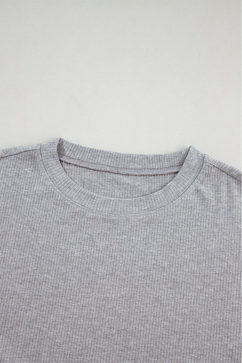 Light Grey Solid Color Loose Tunic Top Loungewear