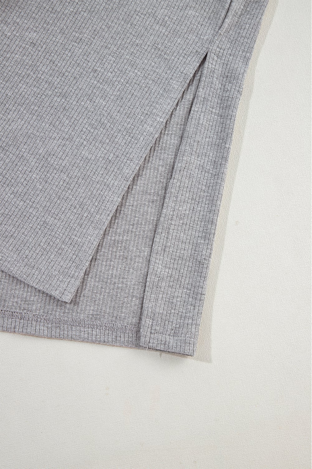 Light Grey Solid Color Loose Tunic Top Loungewear