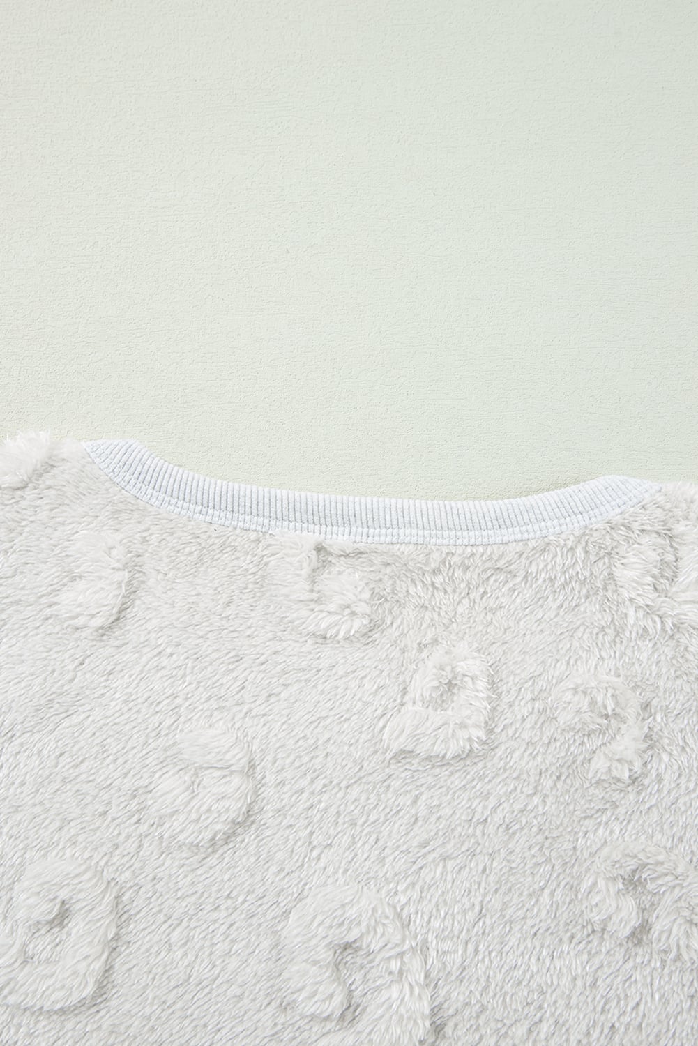 Light Grey Textured Leopard Fleece Loose Two Piece Lounge Set