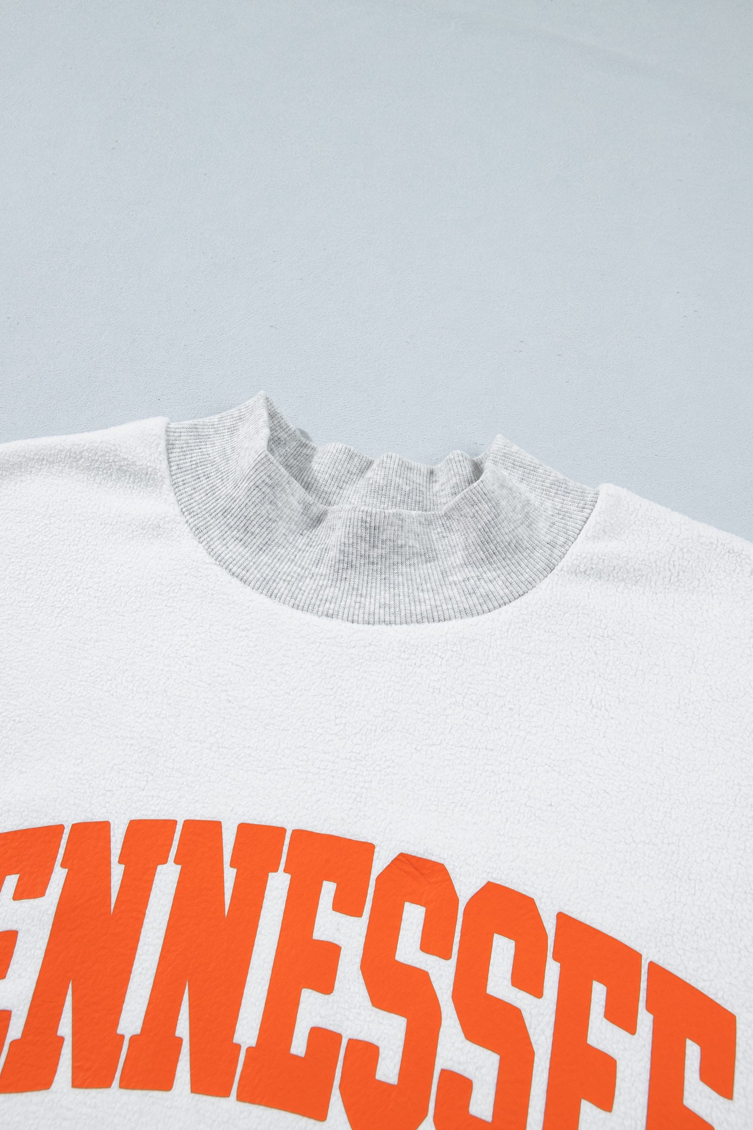 Light Grey TN TENNESSEE Double Printed Reversible Mock Neck Sweatshirt