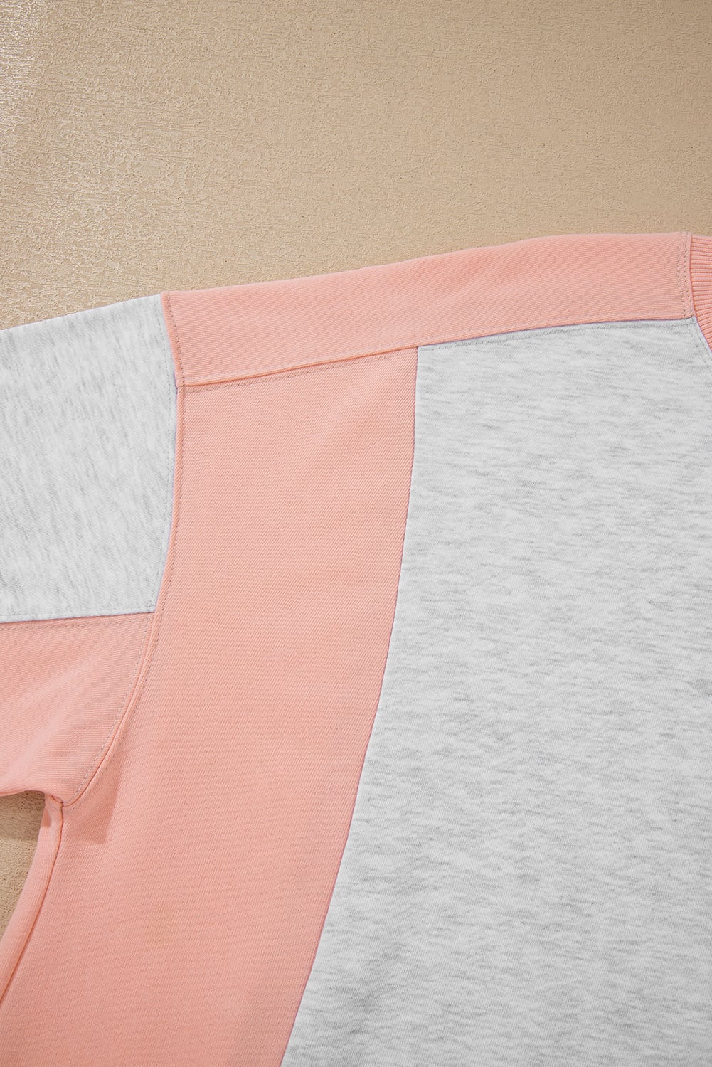 Light Grey Uneven Hem Colorblock Pullover Casual Shorts Plus Size 2pcs Outfit