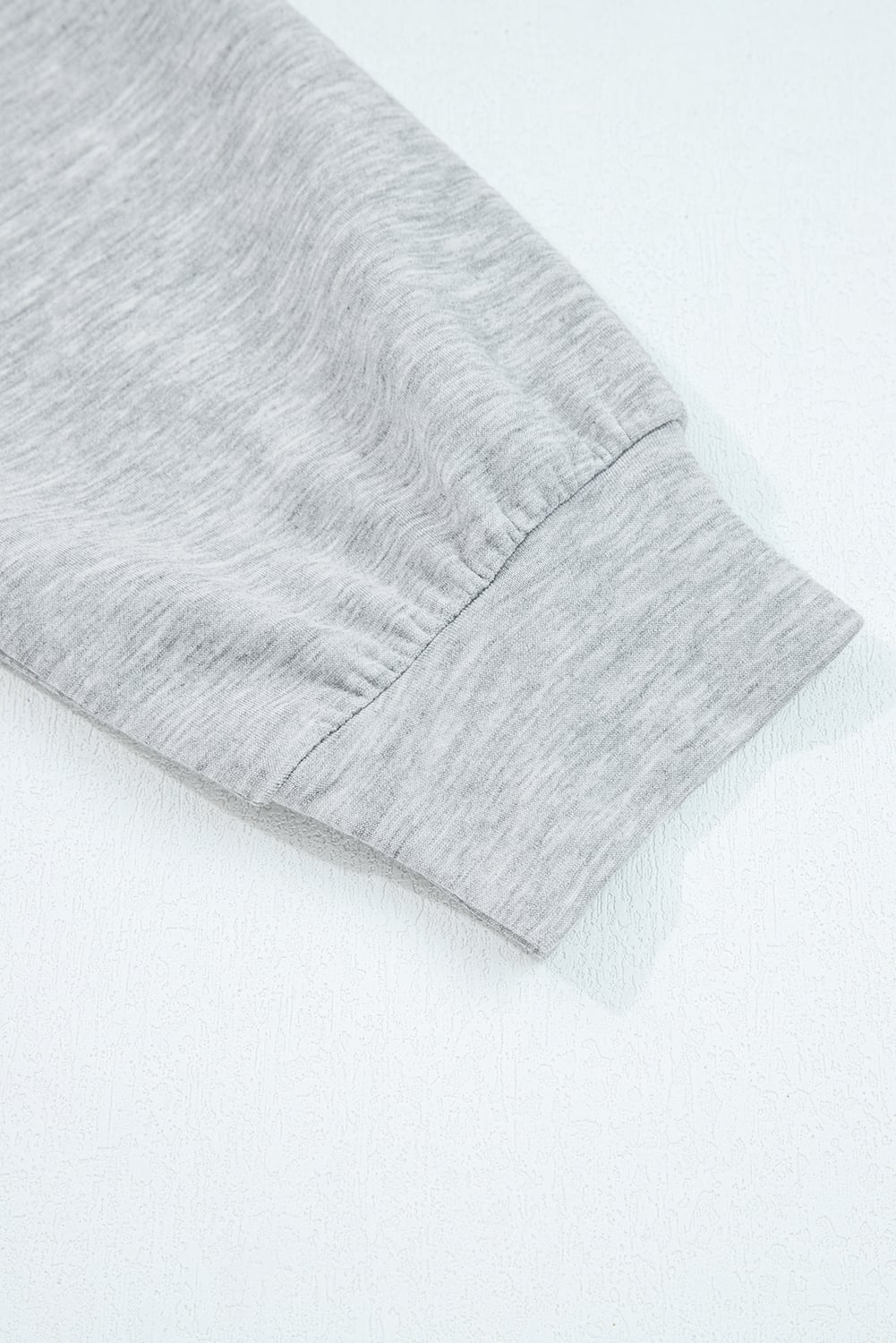 Light Grey Zip Collar Long Sleeve Top Drawstring Pants Set