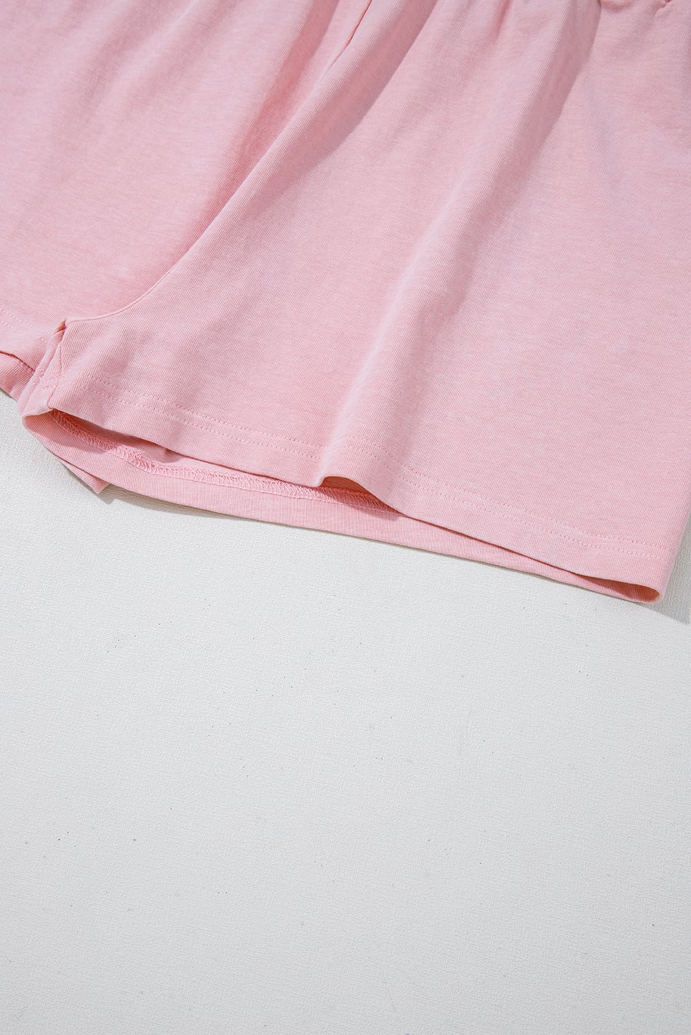 Light Pink Solid Color Washed Sleeveless Top Split Skort Cotton 2pcs Outfit