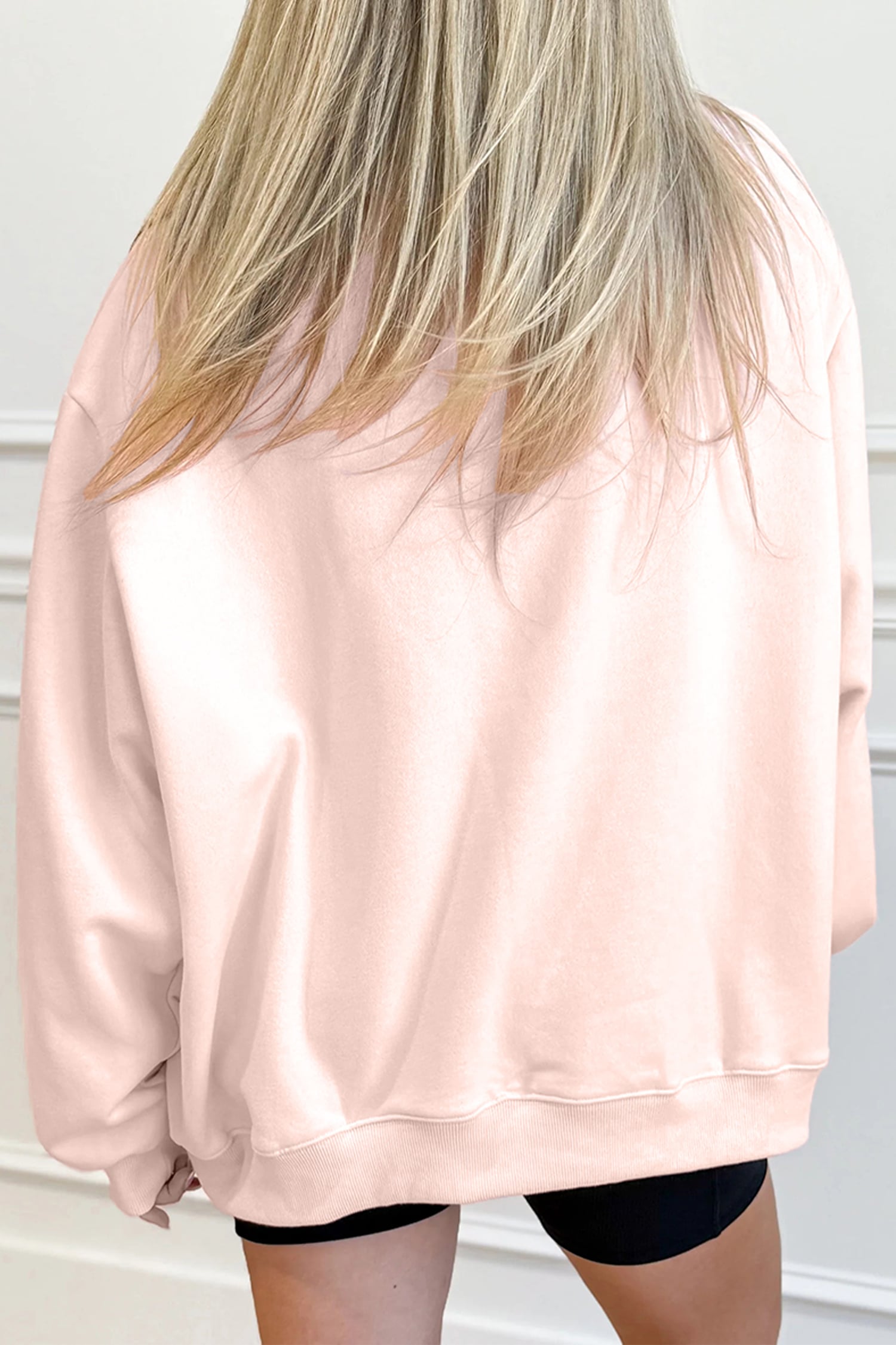 Light Pink love like Jesus Valentines Day Mock Neck Sweatshirt