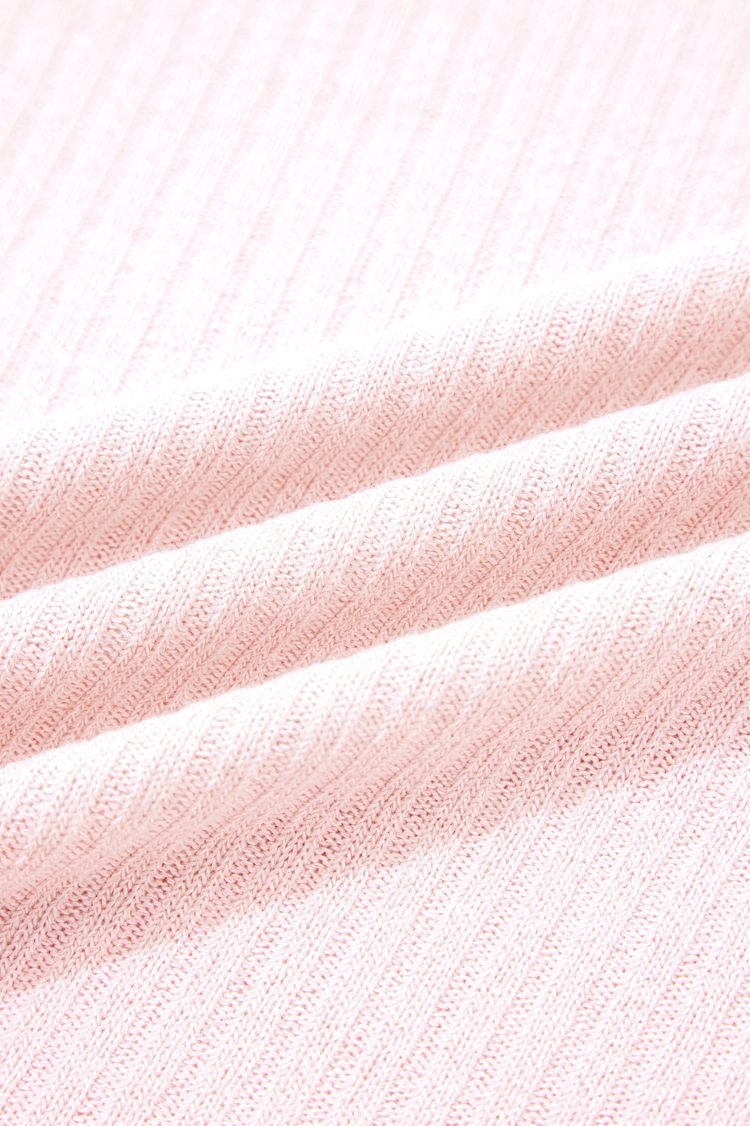Light Pink Collared V Neck Ribbed Tee