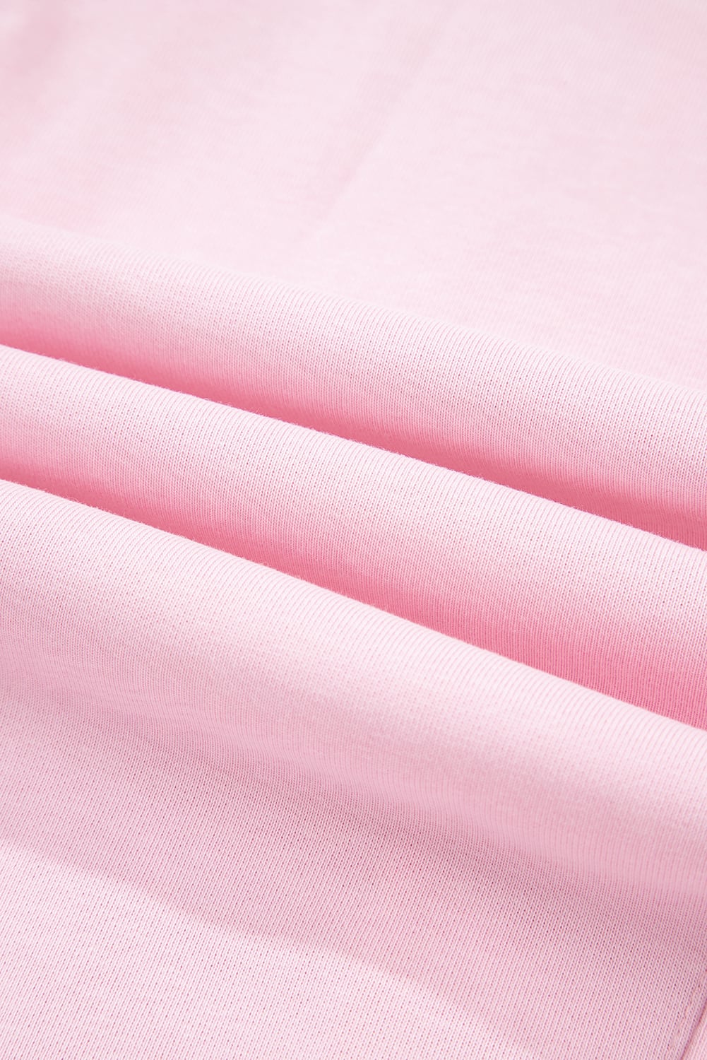 Light Pink Drawstring Elastic Waistband Solid Color Jogger Pants