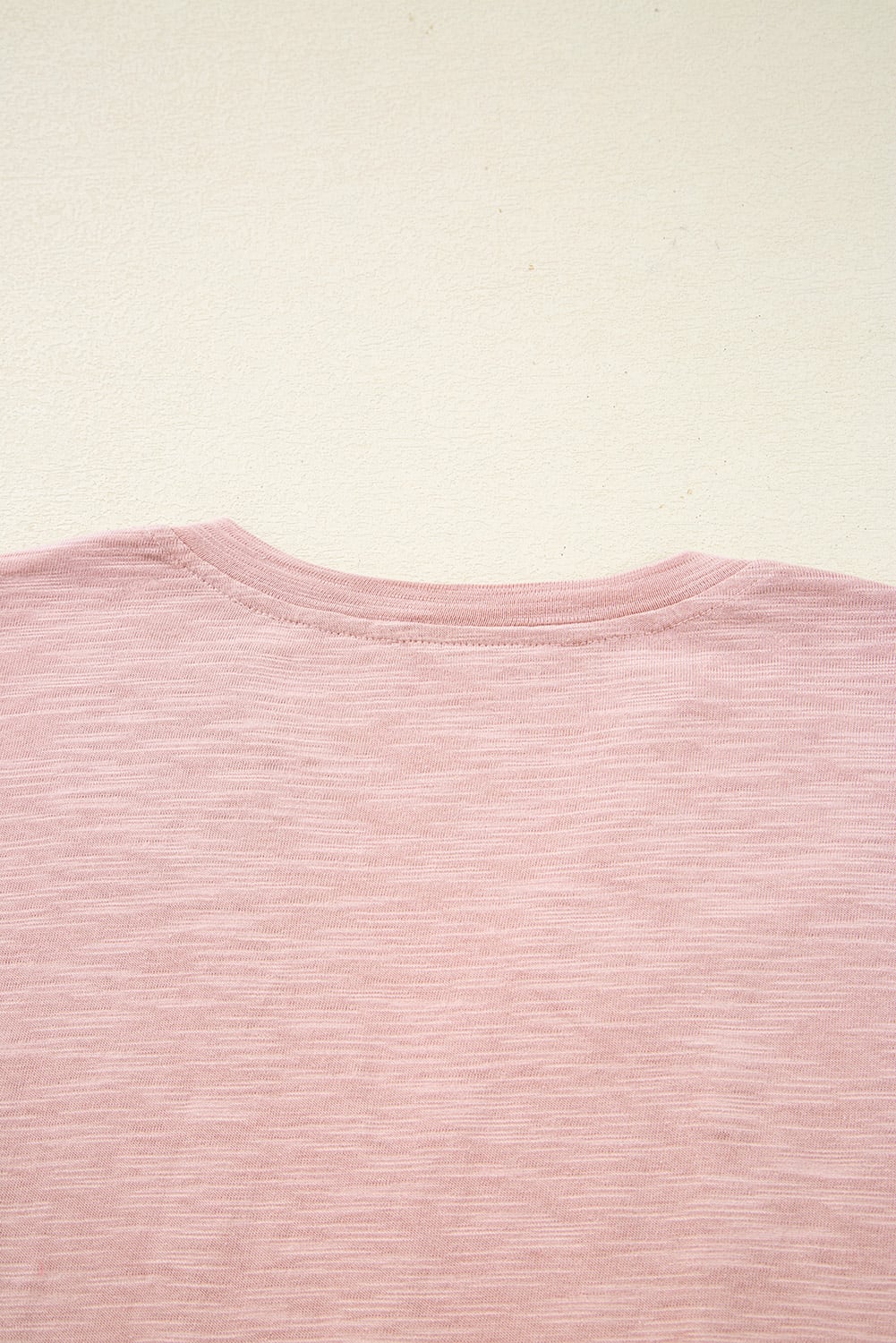 Light Pink Keyhole Notch V Neck Batwing Sleeve Blouse