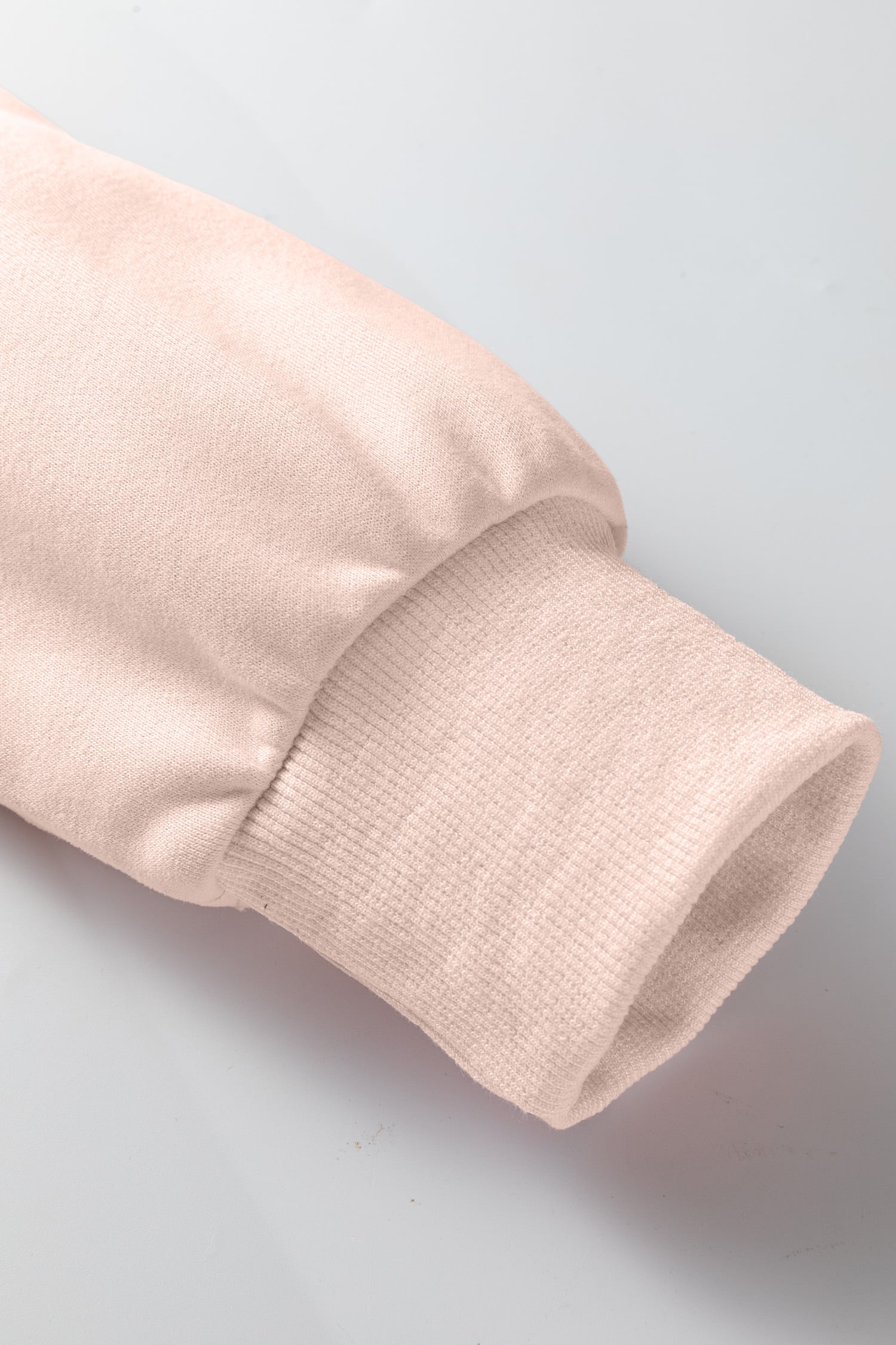 Light Pink Oversize Blessed Embroidered Mock Neck Sweatshirt