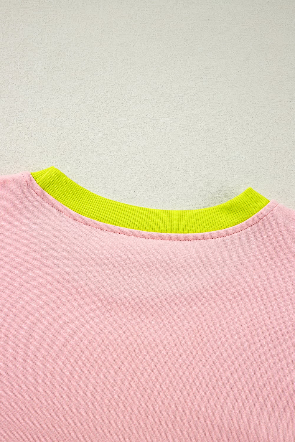 Light Pink Plus Size Colorblock Patchwork Crew Neck Sweatshirt