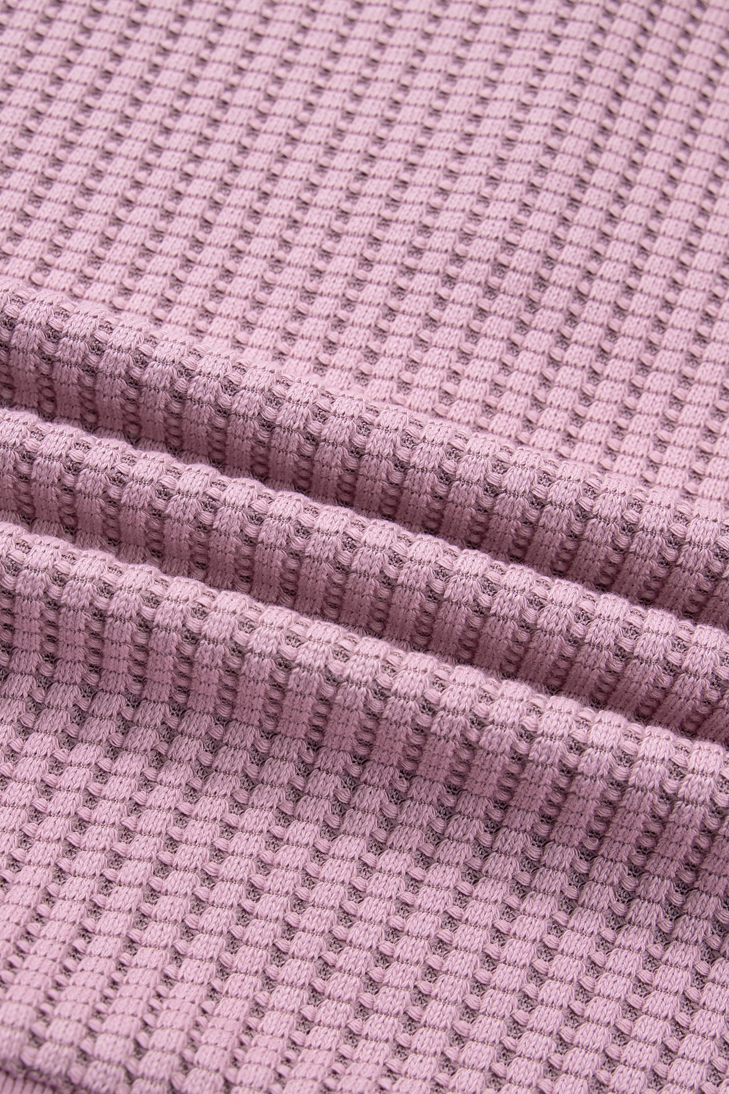 Light Pink Solid Color Textured Snap Button Collared Baggy Top