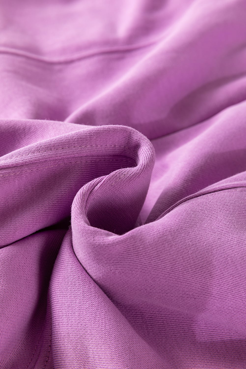 Lilac Drawstring Elastic Waistband Solid Color Jogger Pants