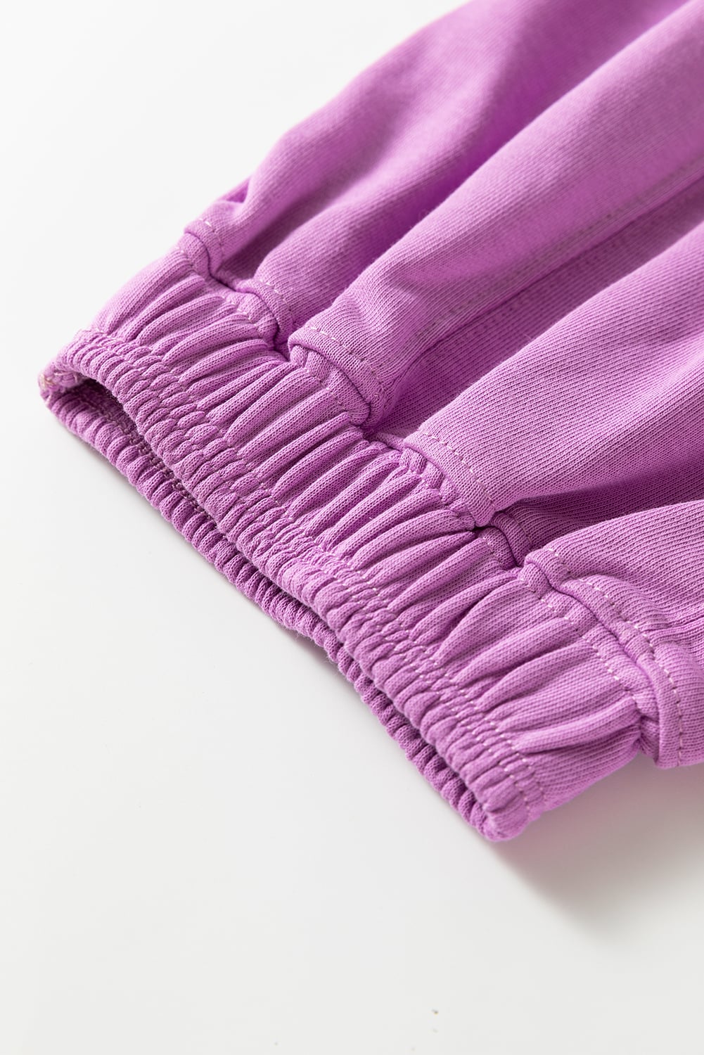 Lilac Drawstring Elastic Waistband Solid Color Jogger Pants