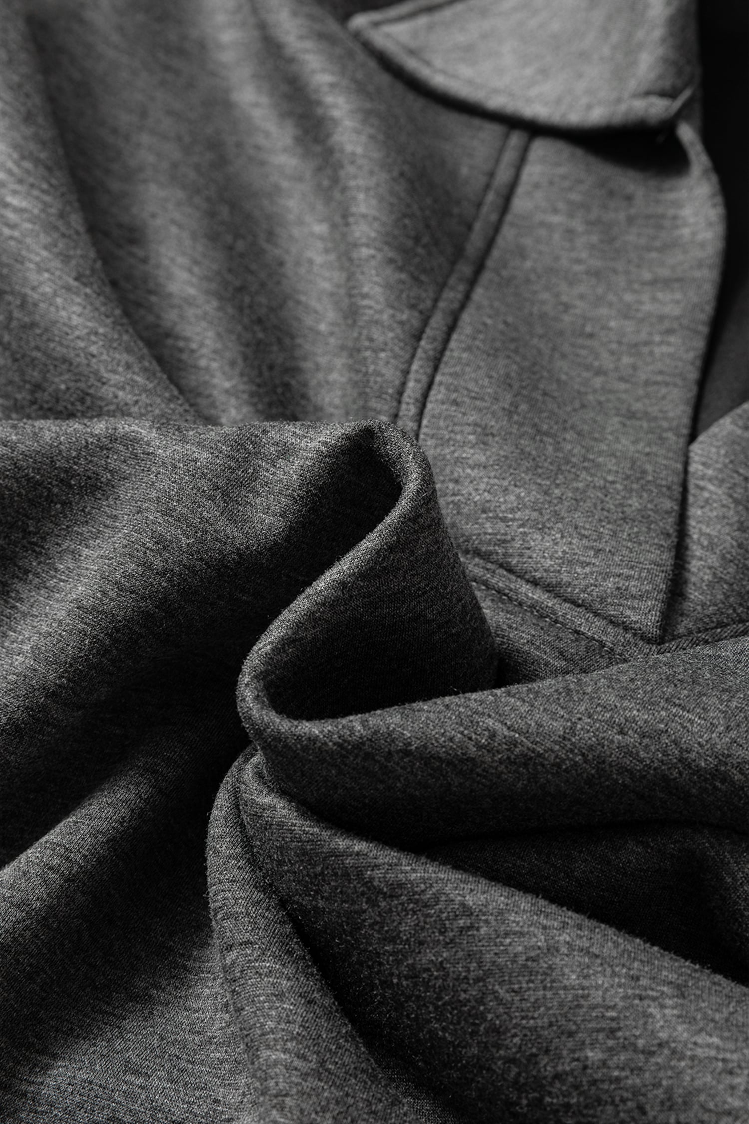 Medium Grey Collared V Neck Pullover Sweatshirt Sweatpants Set