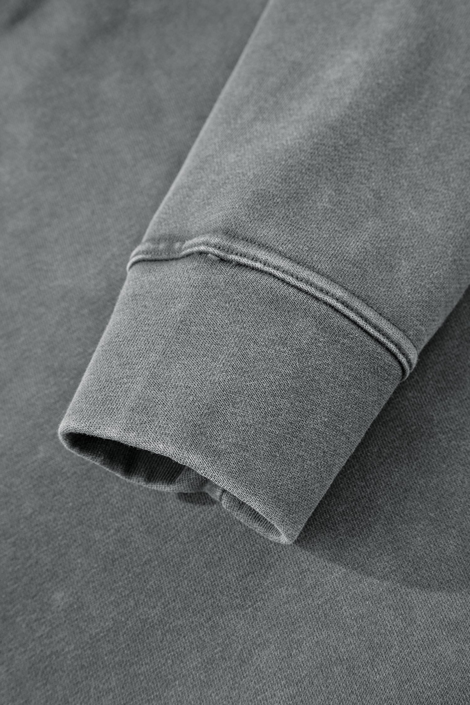 Medium Grey Mineral Wash Chest Pockets Drop Shoulder Shacket with Side Slit