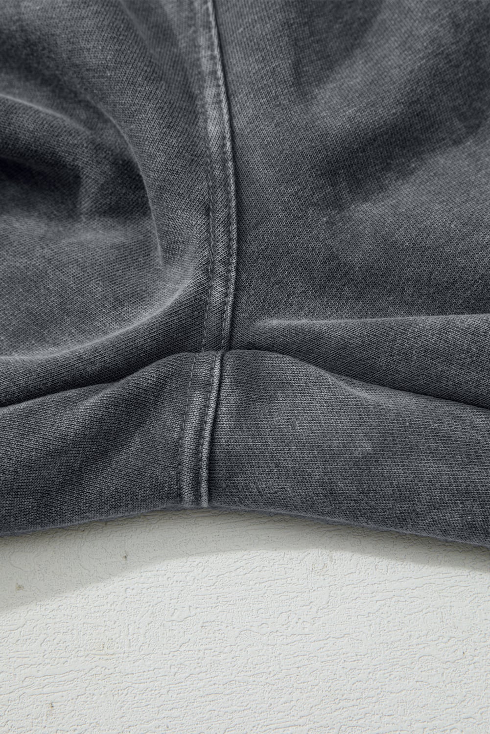 Medium Grey Mineral Wash Jogger Style High Waist Casual Pants