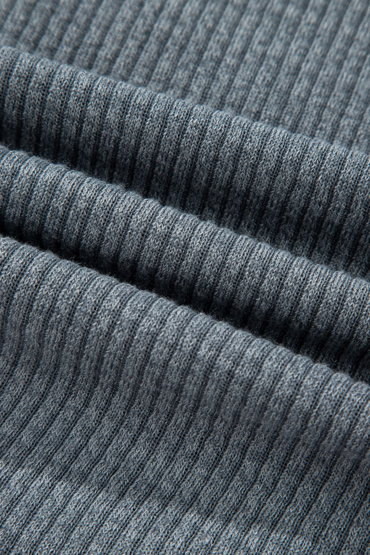 Medium Grey Ribbed Knit Buttons Front Flap Pocket Casual Shacket