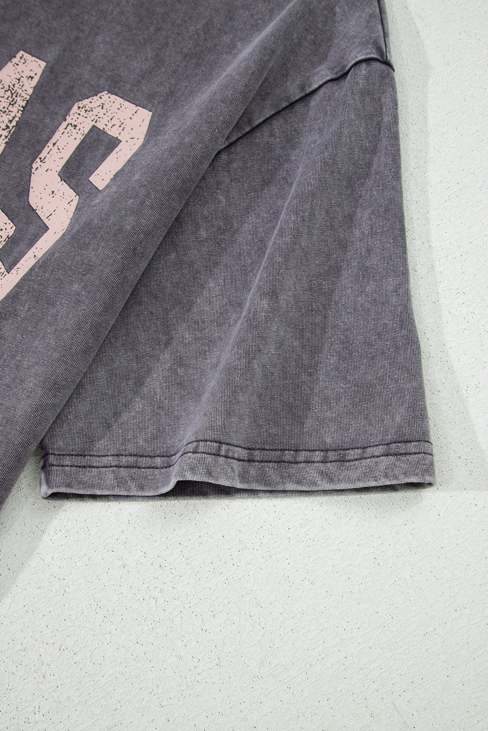 Medium Grey TEXAS Steer Head Graphic Mineral Wash Oversized T Shirt