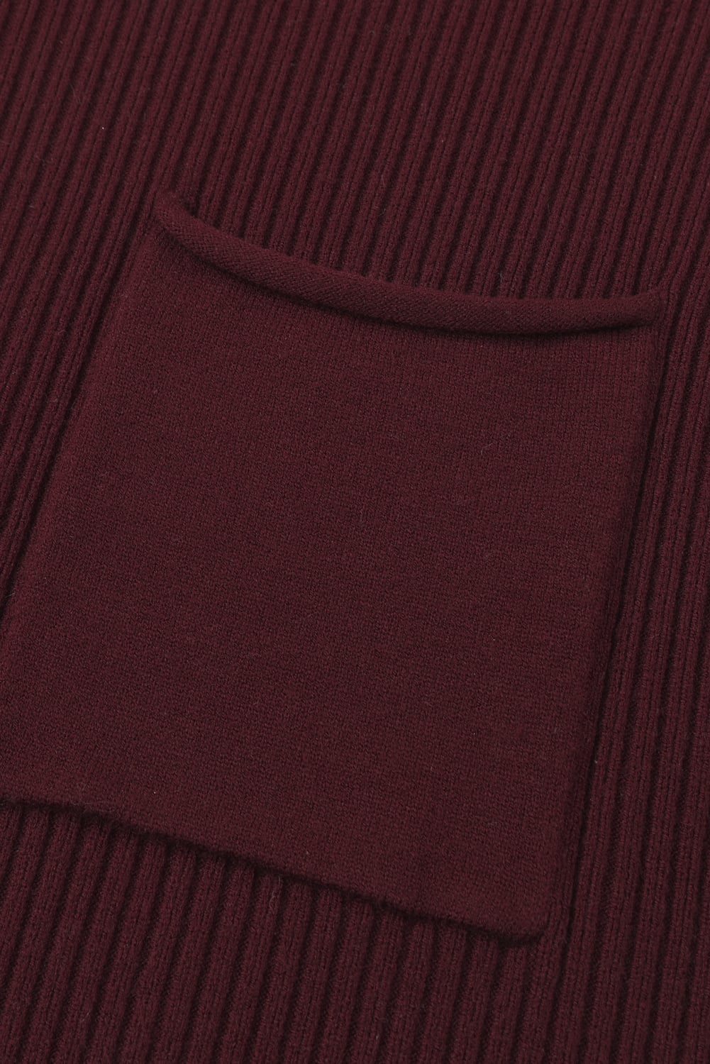 Mineral Red Patch Pocket Ribbed Knit Short Sleeve Sweater