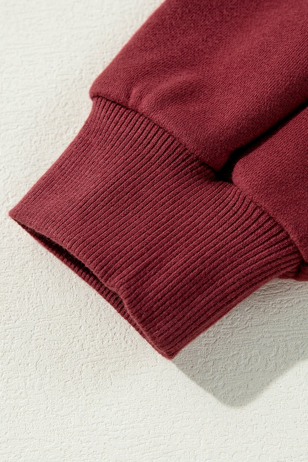 Mineral Red Two Tone Patchwork Drop Shoulder Pullover Sweatshirt
