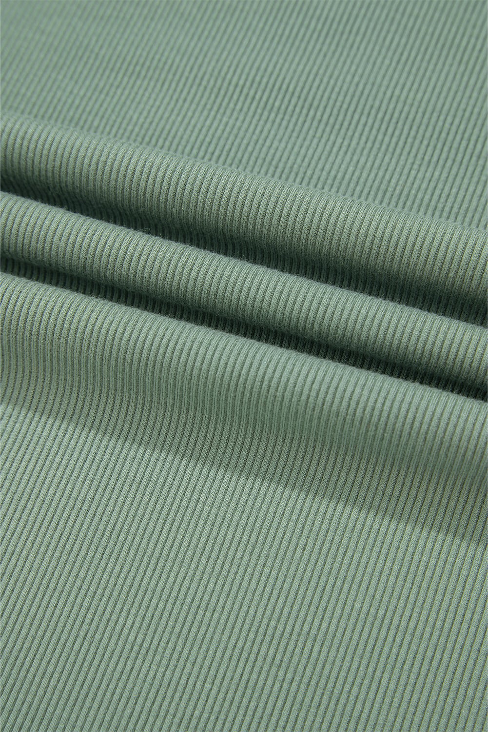 Mint Green Ribbed Colorblock Patchwork Raglan Long Sleeve Top