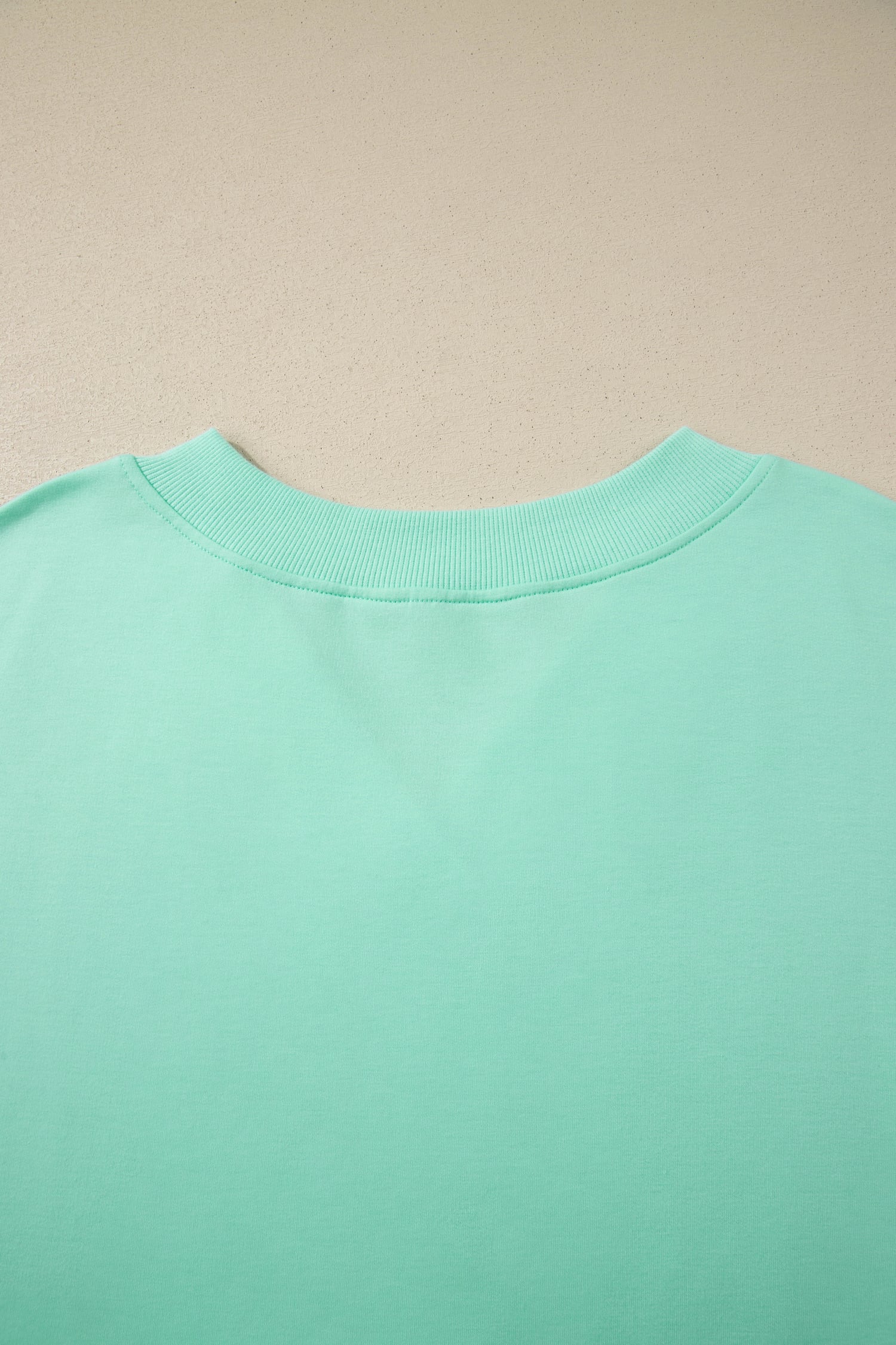 Mint Green Solid V-Neck Tee and Drawstring Plus Size Pants Set