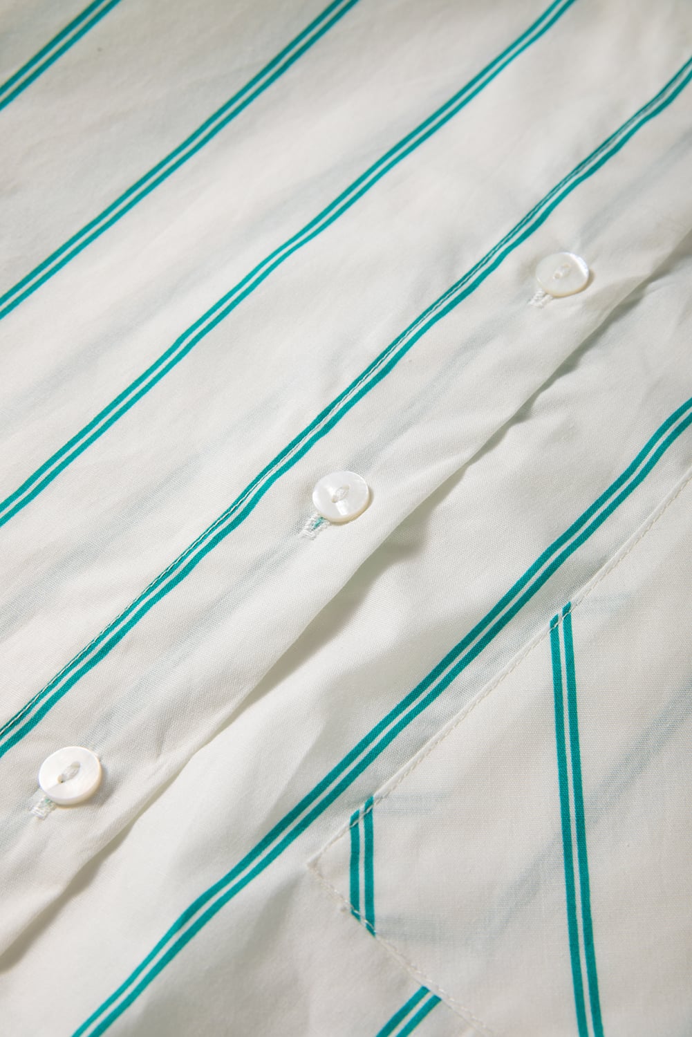 Mint Green St Patricks Striped Wide Short Sleeve Shift Mini Shirt Dress