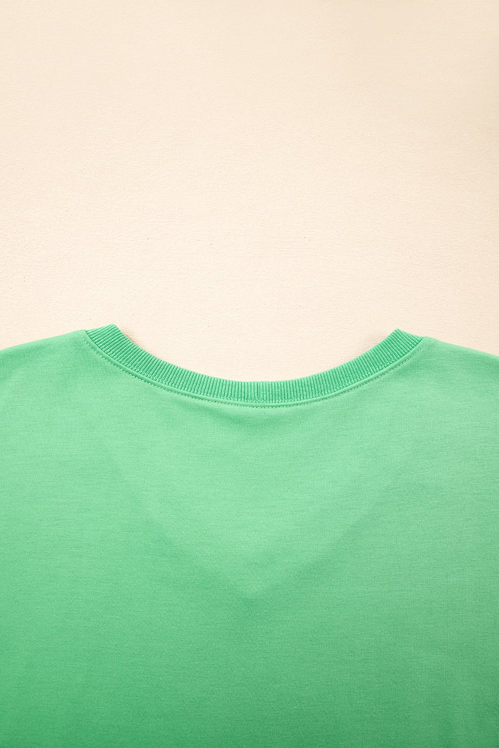 Mint Green V Neck Drop Shoulder Tee and Patchwork Drawstring Elastic Waistband Shorts Set