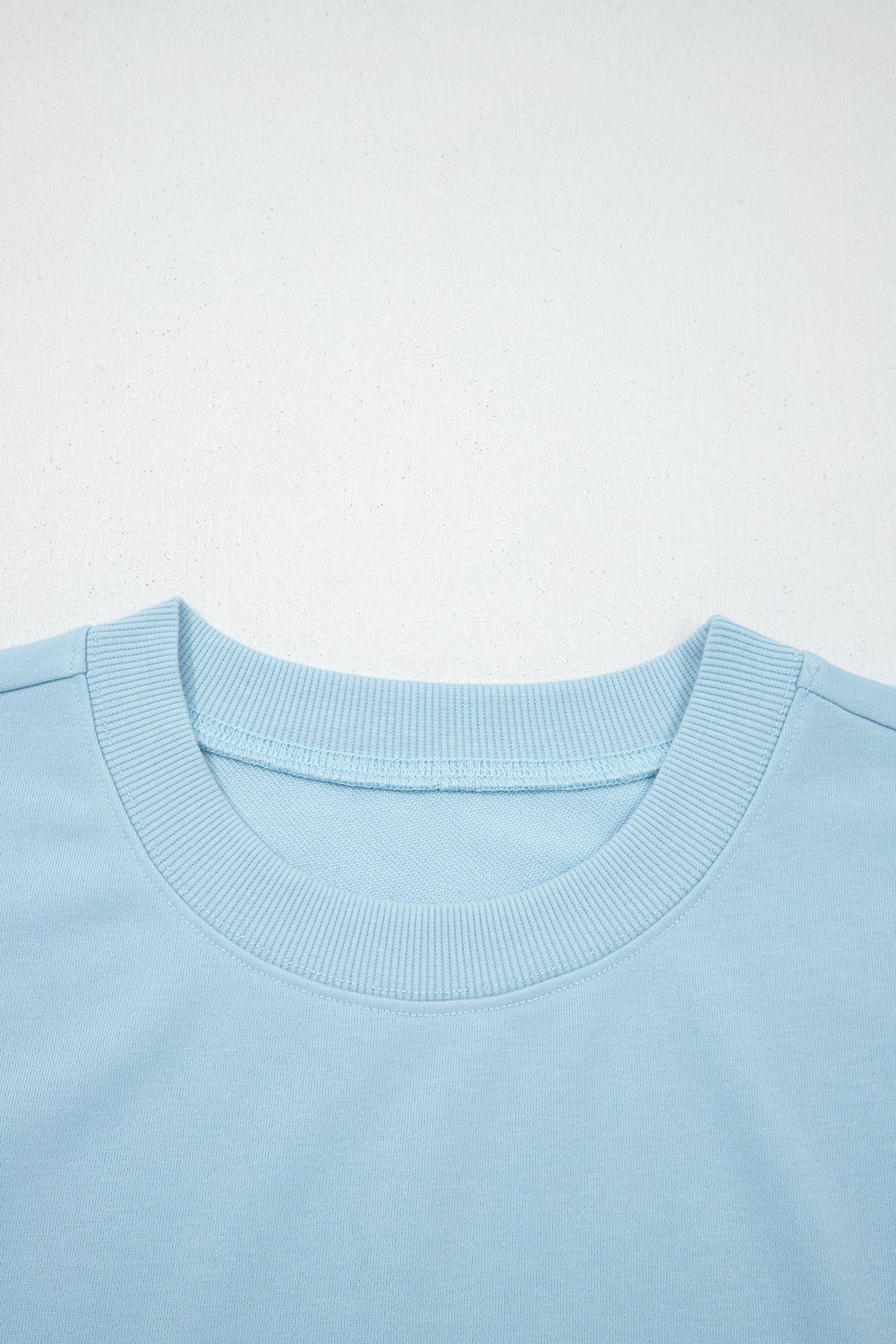 Mist Blue Solid Color Loose Tee Drawstring Shorts 2pcs Outfit