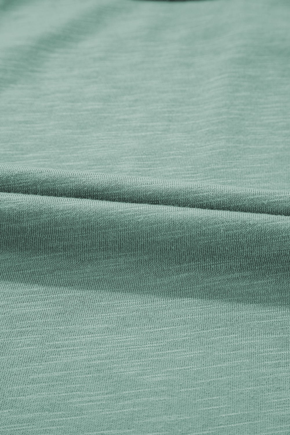 Mist Green Metallic Sheen Edge Scoop Neck Tank Top