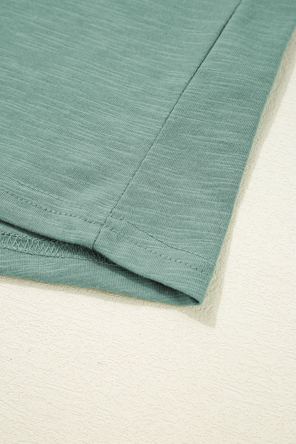 Mist Green Metallic Sheen Edge Scoop Neck Tank Top