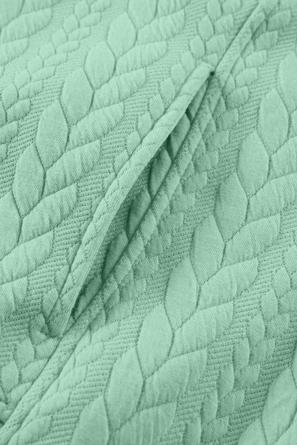 Moonlight Jade Cable Textured Baggy Solid Hoodie