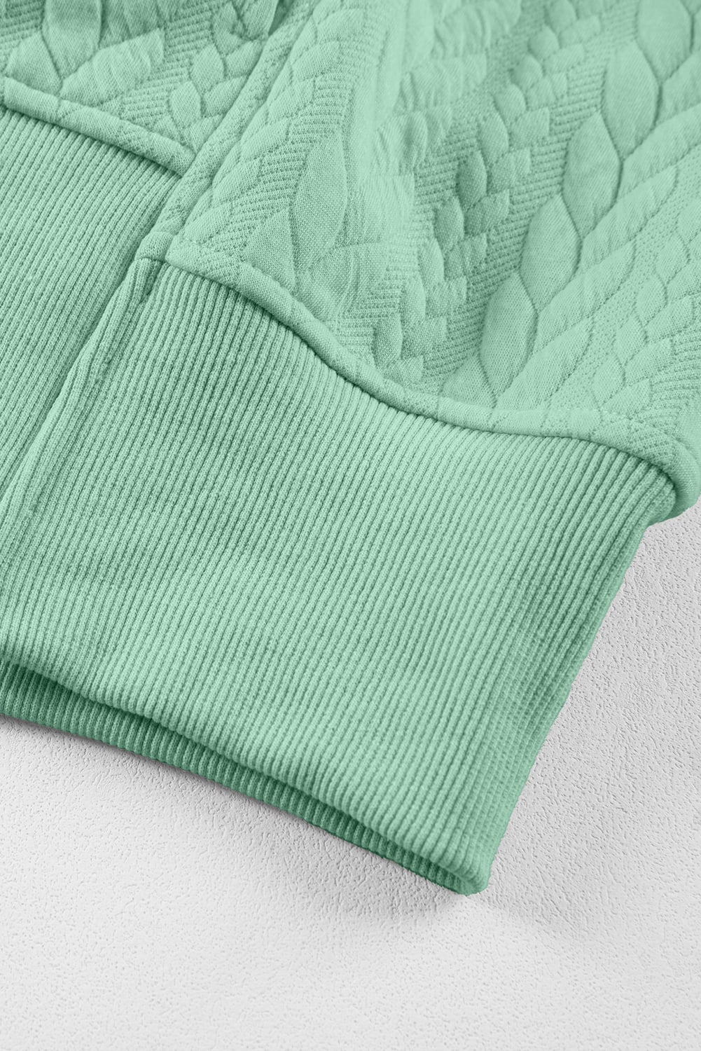 Moonlight Jade Cable Textured Baggy Solid Hoodie