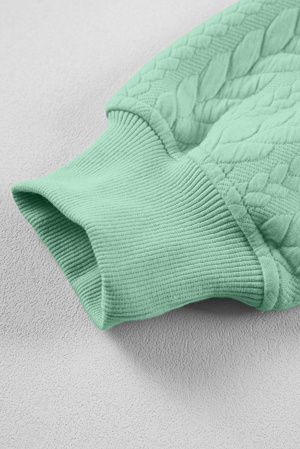Moonlight Jade Cable Textured Baggy Solid Hoodie